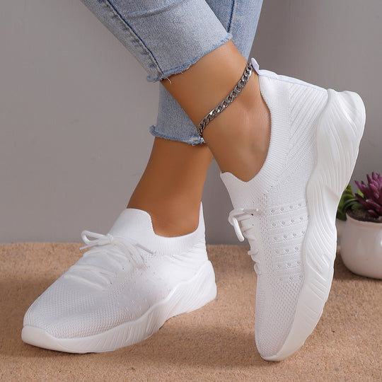 Damen atmungsaktive Slip-On Sportschuhe mit flexiblem Obermaterial Heidi-Mode