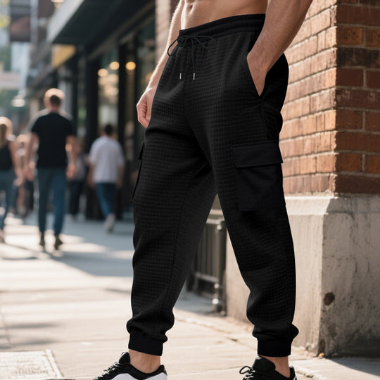 Herren Cargo-Jogginghose mit elastischem Bund und zahlreichen Taschen Heidi-Mode