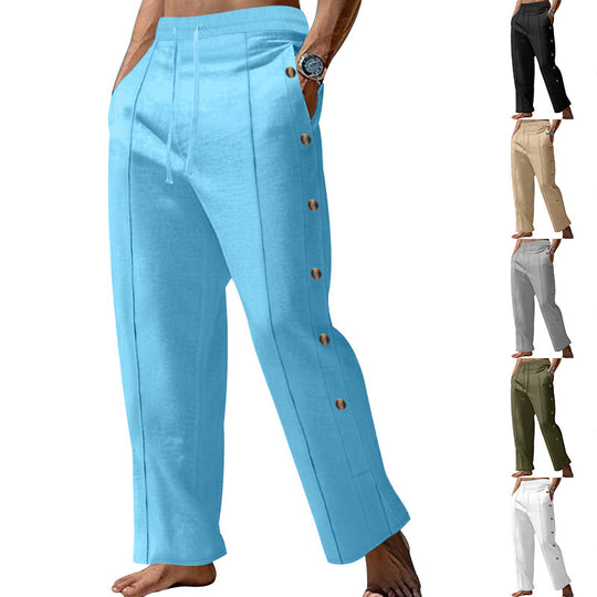 Herren Elegante Freizeithose mit verstellbarem Bund und praktischen Druckknöpfen Heidi-Mode