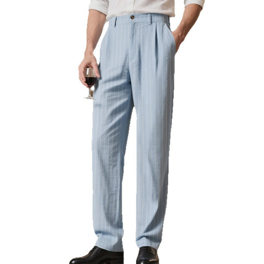 Herren elegante Streifenhose mit hohem Tragekomfort und stilvollem Design Heidi-Mode