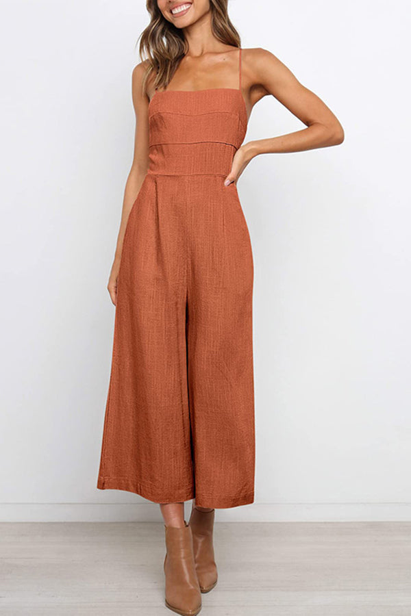 Heidi-Mode | Solide Tie Rückfreie Kurze Jumpsuits