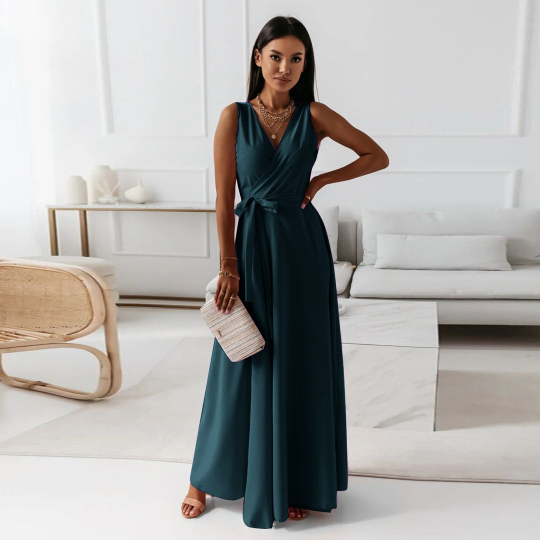 Damen Elegantes Wickelkleid mit verlängertem Saum Heidi-Mode