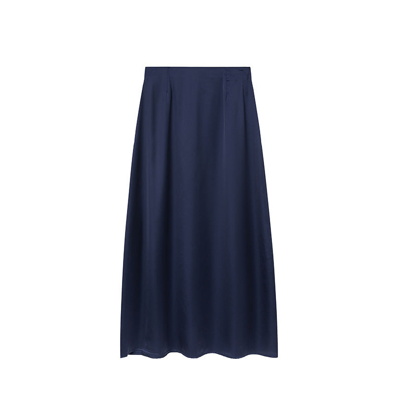 Damen Bodenlanger Satin Maxi-Rock Heidi-Mode