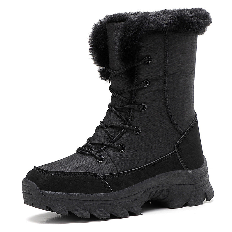 Damen Gefütterte Winterstiefel mit rutschfester Sohle und modischem Kunstfell Heidi-Mode