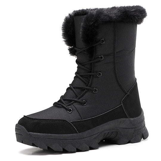 Damen Gefütterte Winterstiefel mit rutschfester Sohle und modischem Kunstfell Heidi-Mode