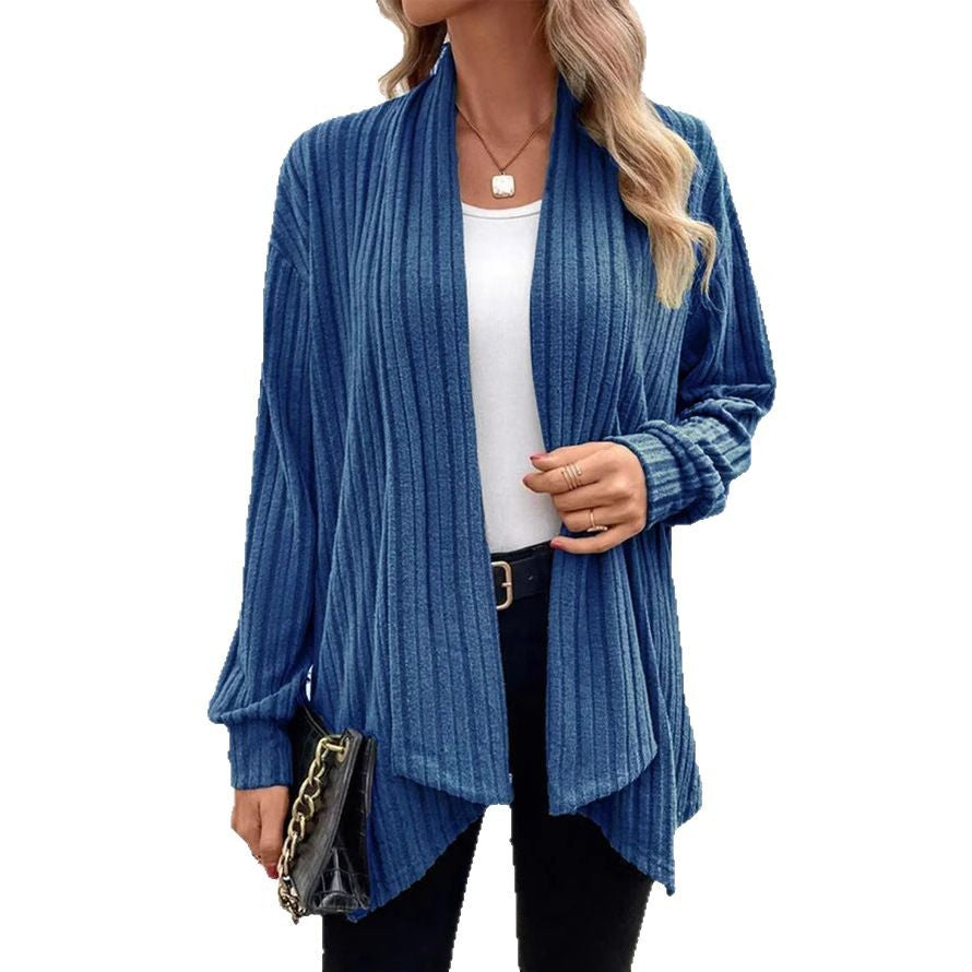 Damen angesagte Strickjacke mit strukturiertem Design und offenem Schnitt Heidi-Mode