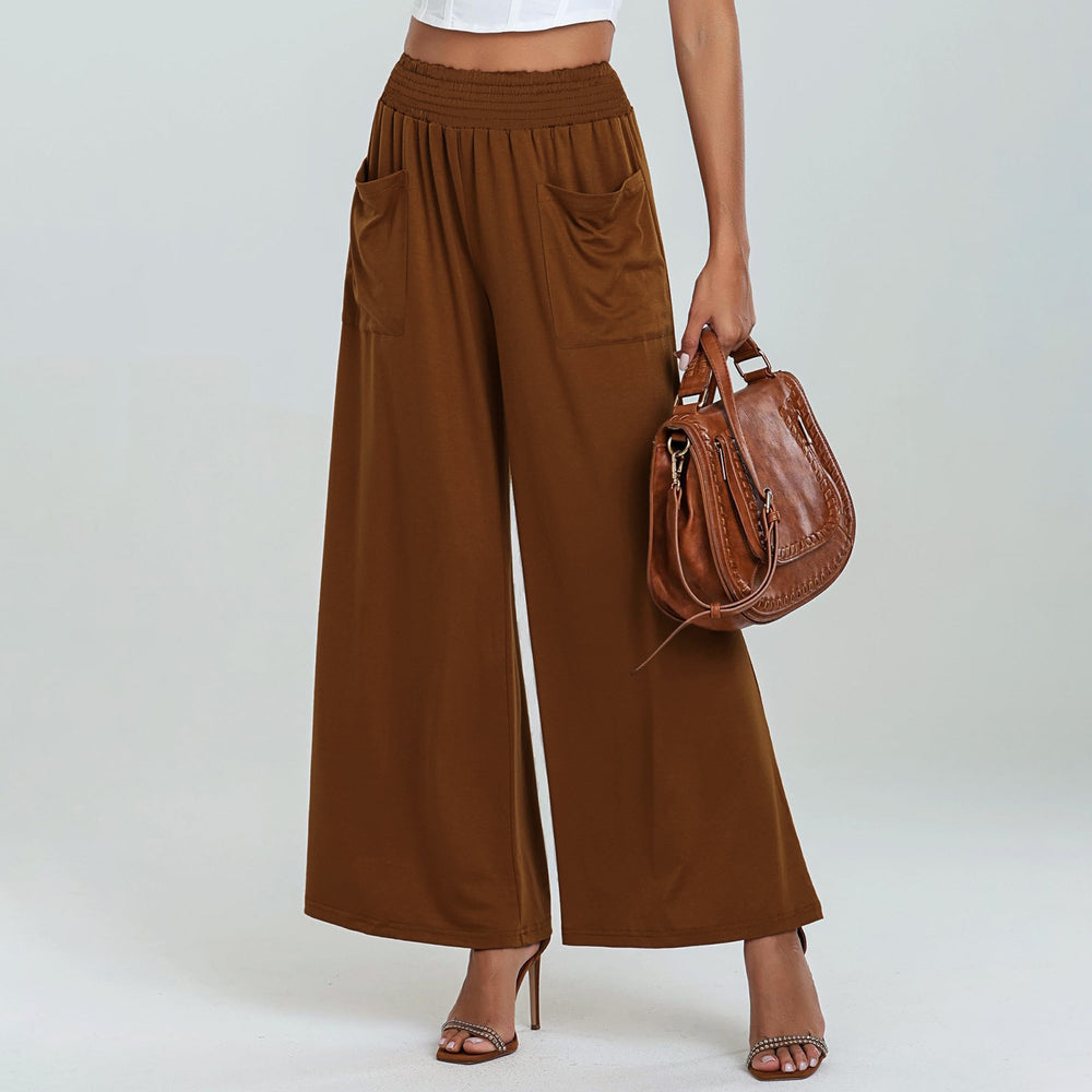 Damen Weite Hose mit elastischem Bund und Seitentaschen Heidi-Mode