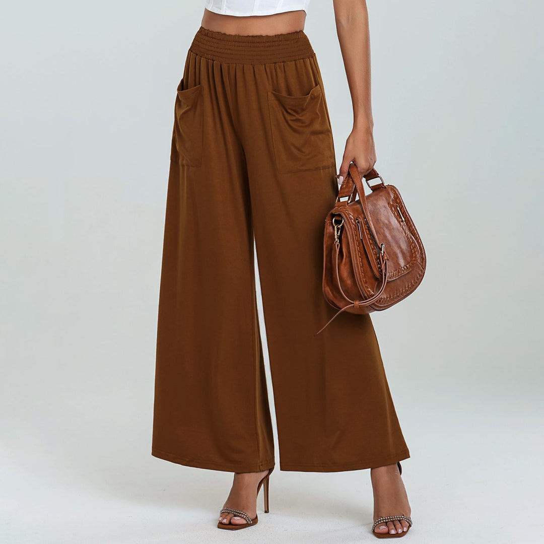 Damen Weite Hose mit elastischem Bund und Seitentaschen Heidi-Mode