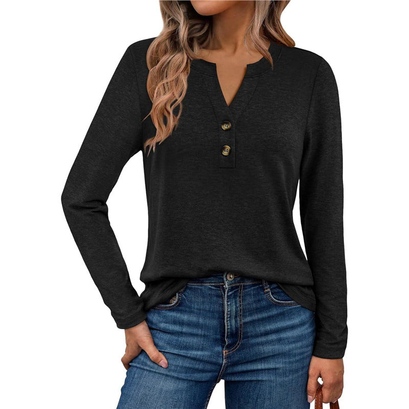 Damen Langarmshirt mit Knopfdetails Heidi-Mode
