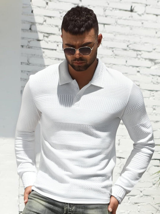 Herren Langarm Poloshirt Heidi-Mode