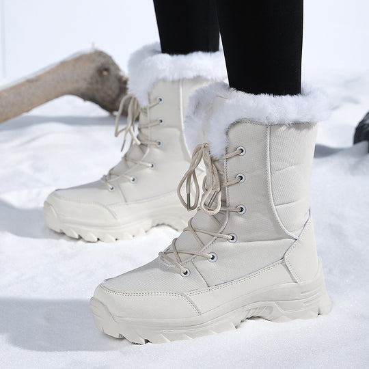 Damen Gefütterte Winterstiefel mit rutschfester Sohle und modischem Kunstfell Heidi-Mode