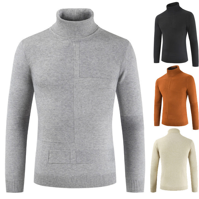 Herren Rollkragenpullover aus weichem Strickmaterial mit modernem Design Heidi-Mode