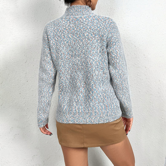 Damen Kuscheliger Rollkragenpullover mit festlichem Rentierdesign Heidi-Mode