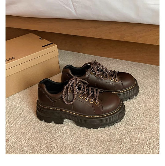 Damen Chunky Schnürschuhe mit rutschfester Profilsohle und stilvollem Design Heidi-Mode