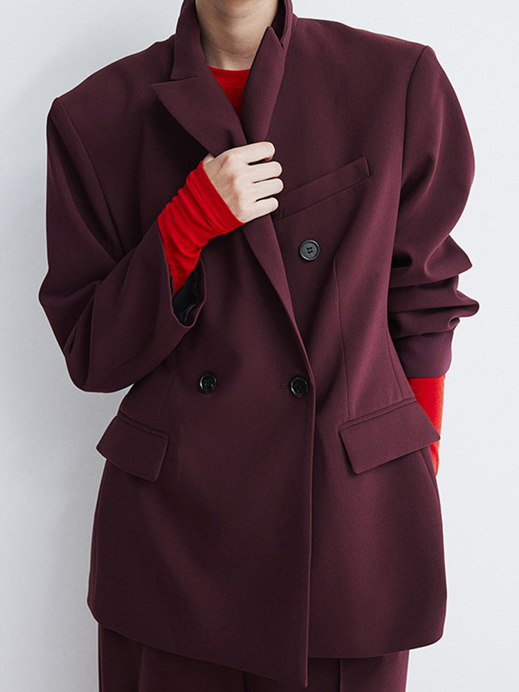 Damen Oversized Blazer mit doppelter Knopfleiste und modernem Schnitt Heidi-Mode