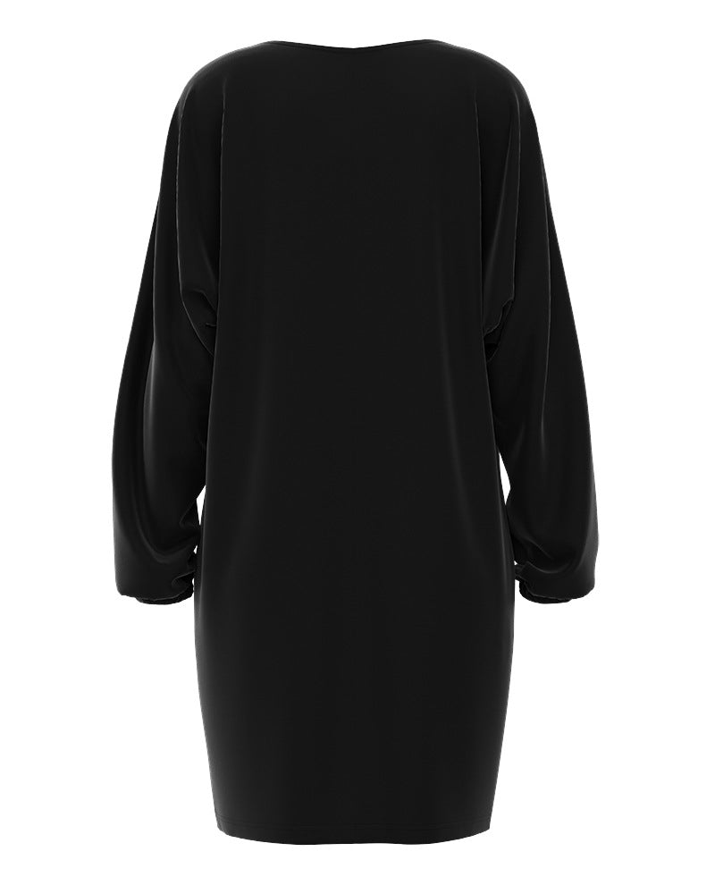 Damen lässiges Weihnachtskleid mit einzigartigem Druckdesign und weitem Schnitt Heidi-Mode