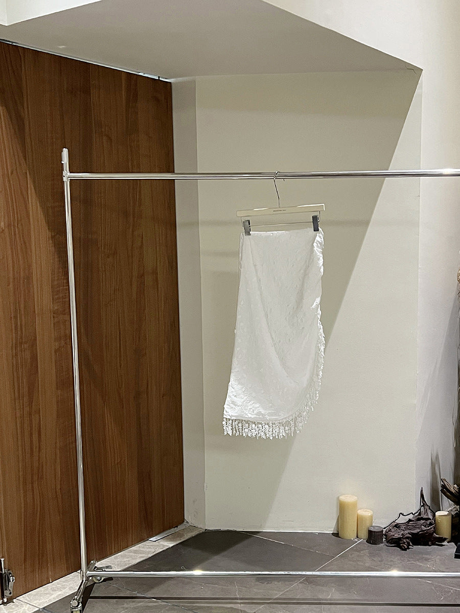 Damen Strandtuch mit feiner Quastenverzierung und eleganter Textur Heidi-Mode