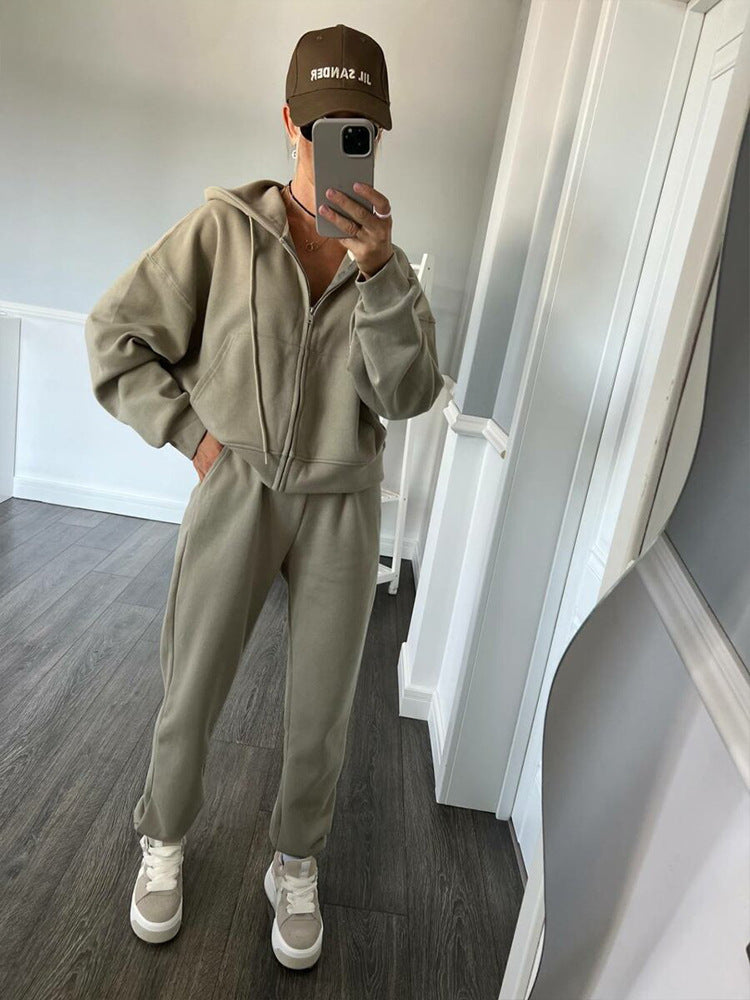 Damen sportliches Fleece-Jogginganzug-Set Heidi-Mode