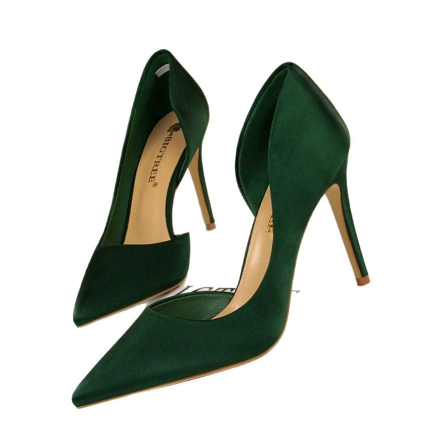 Damen Elegante Stiletto-Pumps mit offenem Absatz und spitzem Design Heidi-Mode