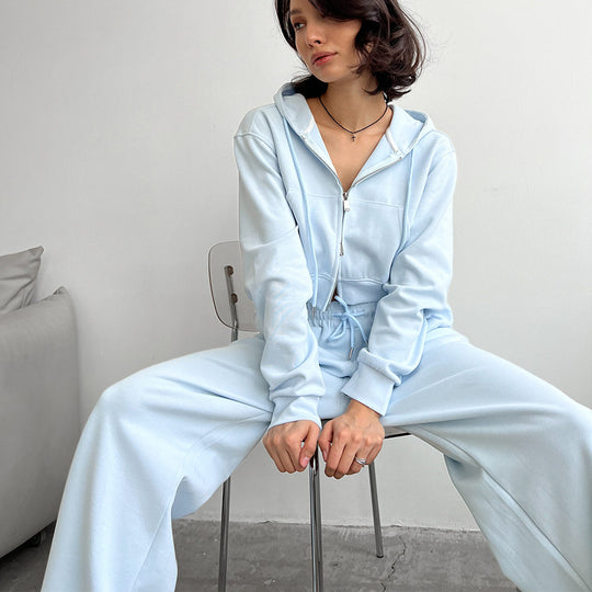 Damen Cropped Hoodie und entspannte Jogginghose Set Heidi-Mode