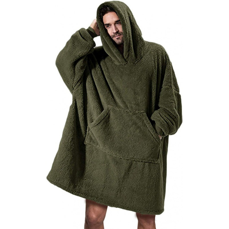 Damen oversize Fleece-Hoodie mit Kängurutasche und Kapuze Heidi-Mode