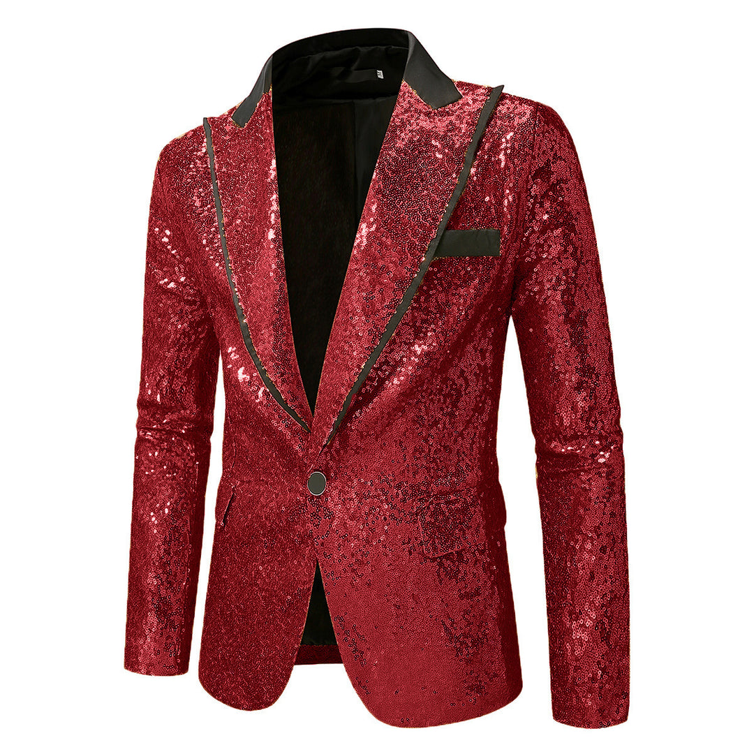 Herren Glitzernder Smokingblazer aus hochwertigem Satin Heidi-Mode