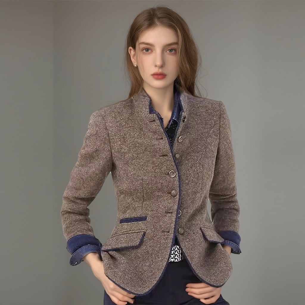 Damen elegante Blazerjacke mit Knopfleiste und praktischen Taschen Heidi-Mode