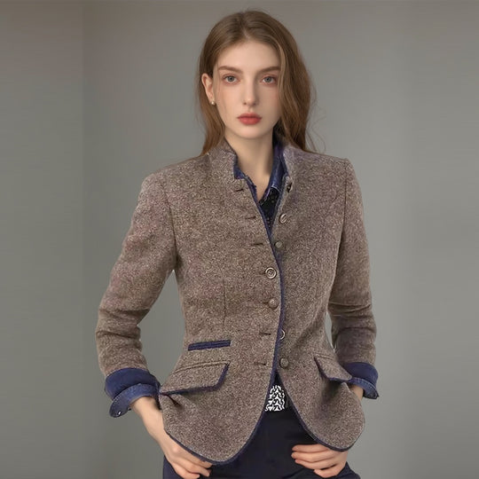 Damen elegante Blazerjacke mit Knopfleiste und praktischen Taschen Heidi-Mode