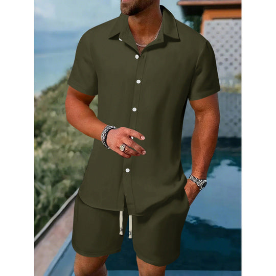 Herren lässiges Kurzarmhemd und Shorts-Set Heidi-Mode