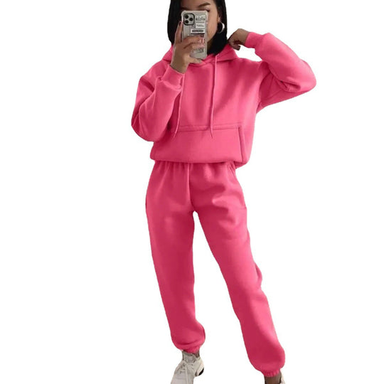 Damen Komfortabler Fleece Hoodie und Jogginghose Set Heidi-Mode