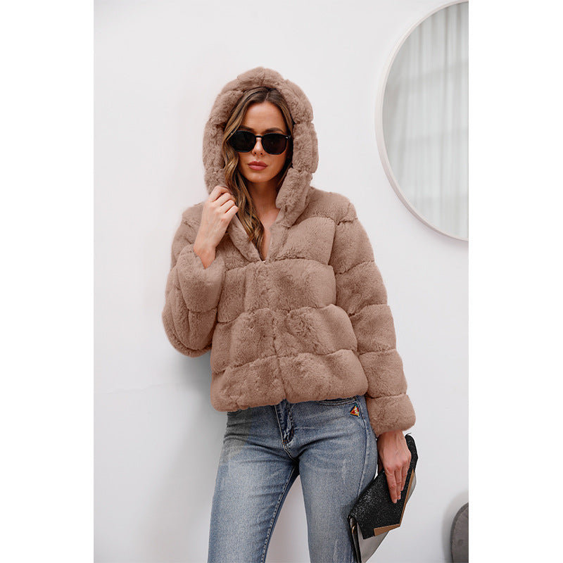 Damen weiche Fleecejacke mit Kapuze Heidi-Mode