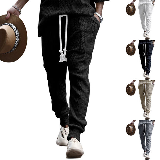 Herren gestricktes Freizeit-set mit elastischem Bund und lässigem Design Heidi-Mode