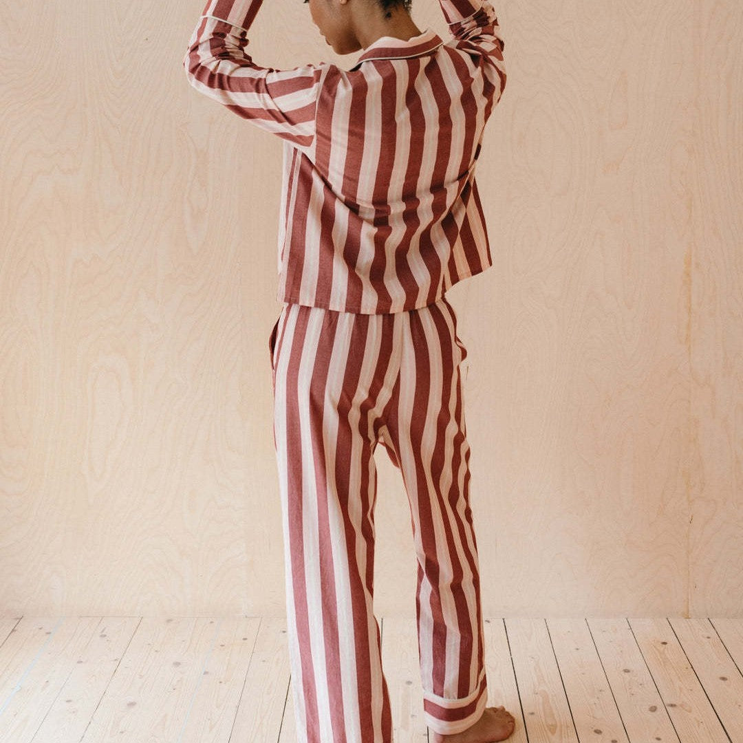 Damen Pyjama-Set mit modischem Streifenmuster Heidi-Mode