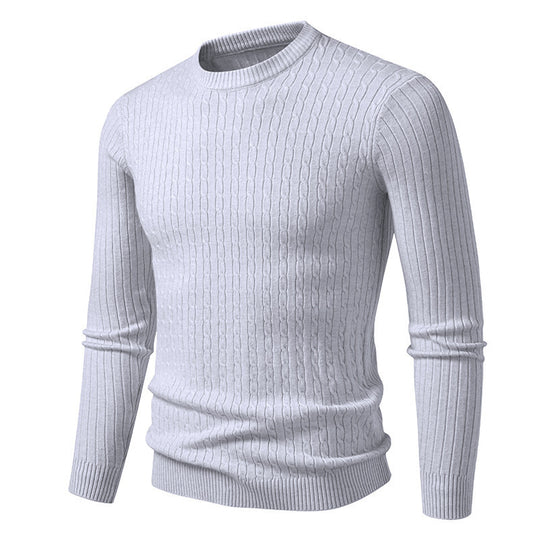 Herren modischer Strickpullover mit strukturiertem Zopfdesign Heidi-Mode
