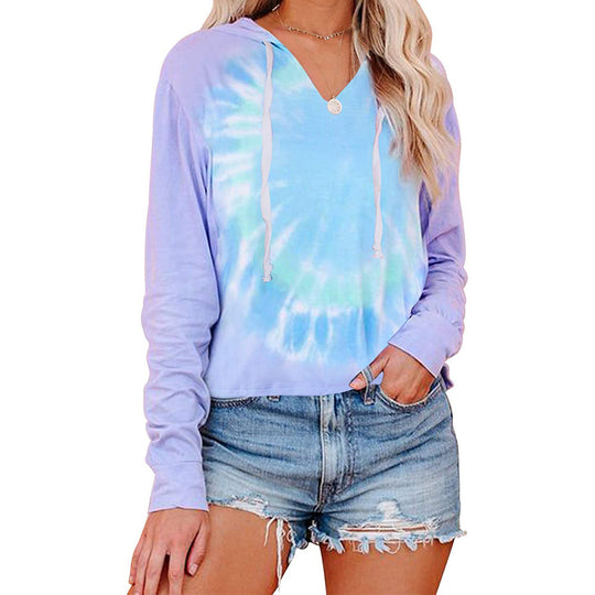 Damen lässiger Kapuzenpullover im modischen Tie-Dye-Design Heidi-Mode