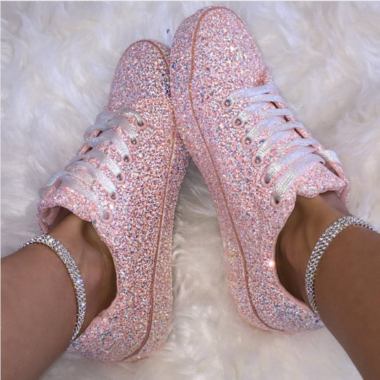 Damen Glitzernde Sneaker mit atmungsaktiver Sohle und zusätzlichem Komfort Heidi-Mode