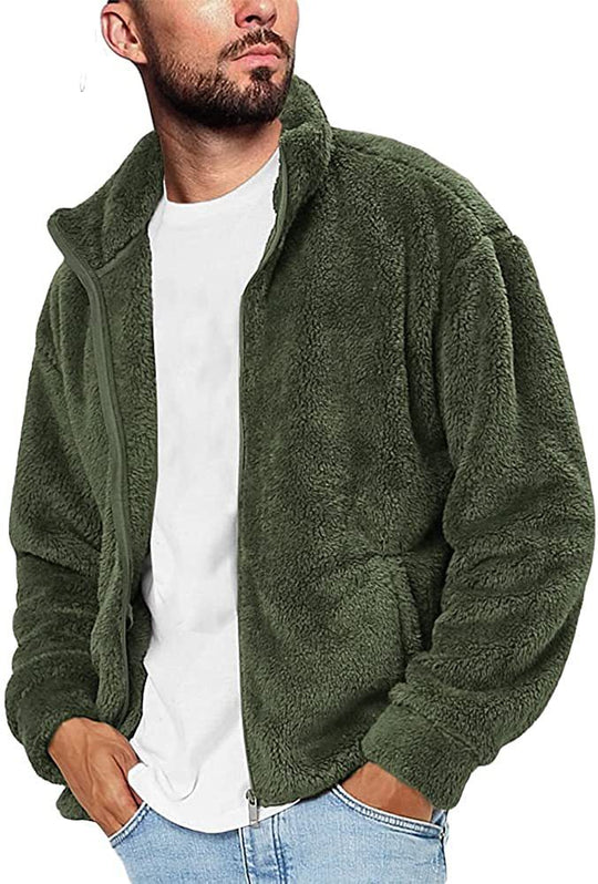 Herren Fleecejacke mit weichem Innenfutter und praktischen Taschen Heidi-Mode