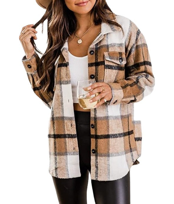 Damen Kariertes Flanellhemd Heidi-Mode