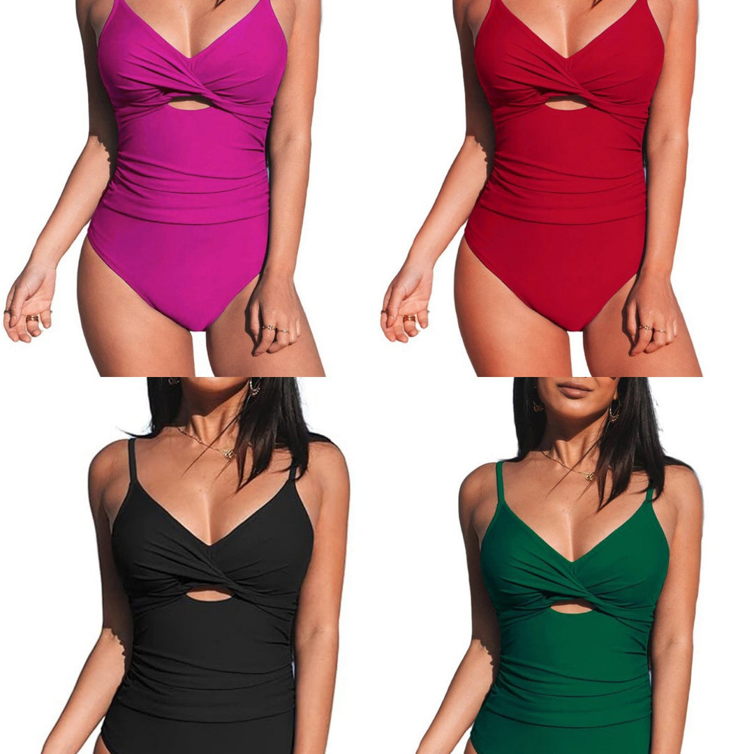 Femme Cut-Out Twist Front Einteiler Badeanzug Heidi-Mode