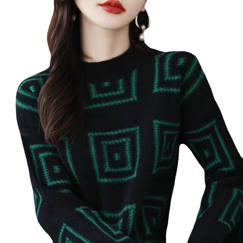 Damen gemusterter Pullover Heidi-Mode