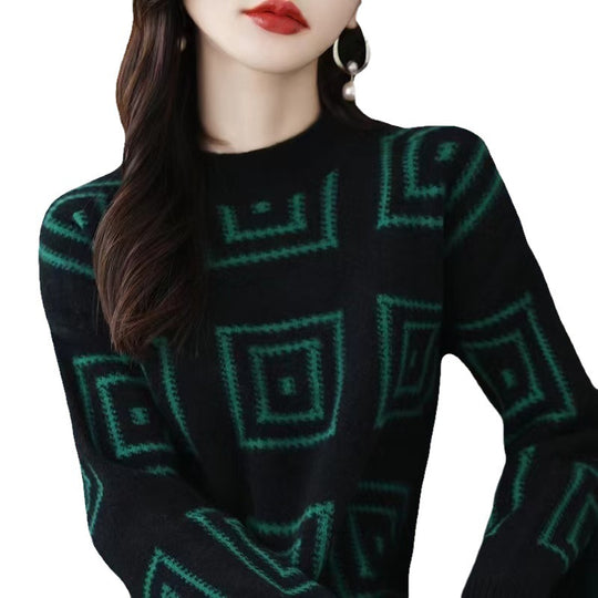 Damen gemusterter Pullover Heidi-Mode