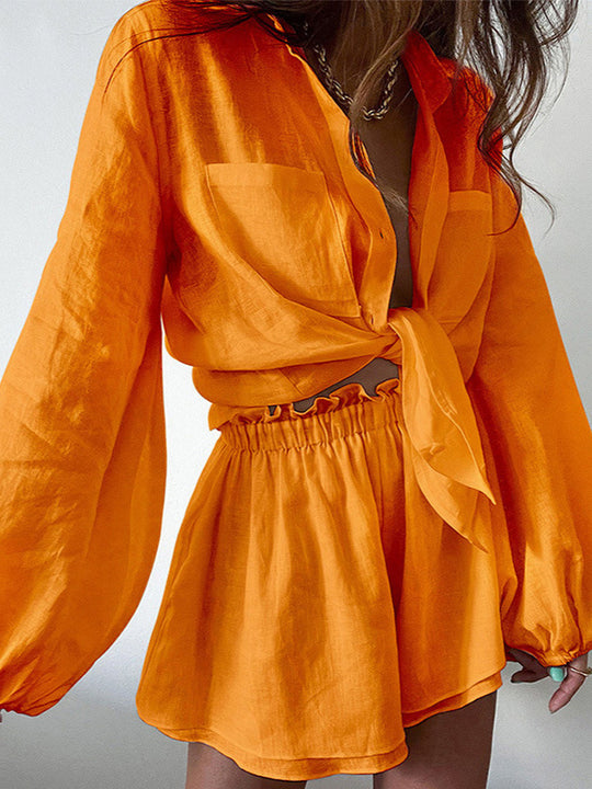 Damen lässiges Leinen Outfit Heidi-Mode