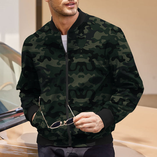 Herren Bomberjacke mit modernem Camouflage-Design und elastischen Bündchen Heidi-Mode