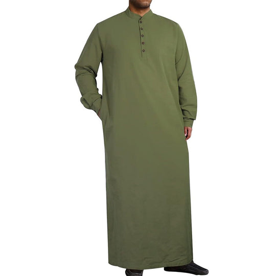 Herren moderner Kaftan mit Knopfleisten-Design und weichem Baumwollmaterial Heidi-Mode