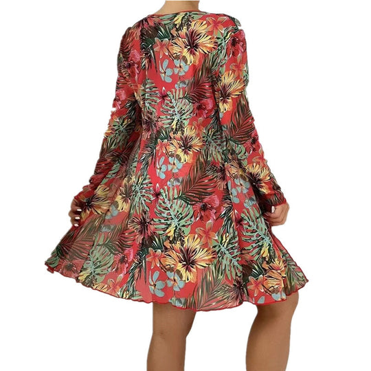 Damen Strandmode mit floralem Kaftan und bikinibegleitendem Set Heidi-Mode