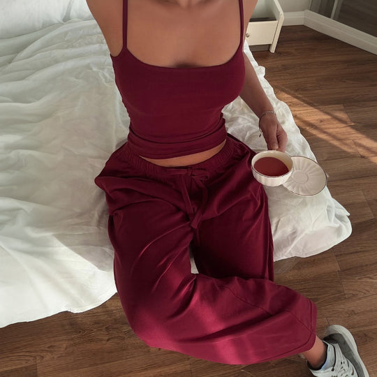 Damen Legere Lounge-Hose und Top Set Heidi-Mode