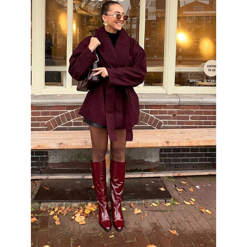 Damen Komfortabler Oversized-Mantel mit breitem Kragen Heidi-Mode