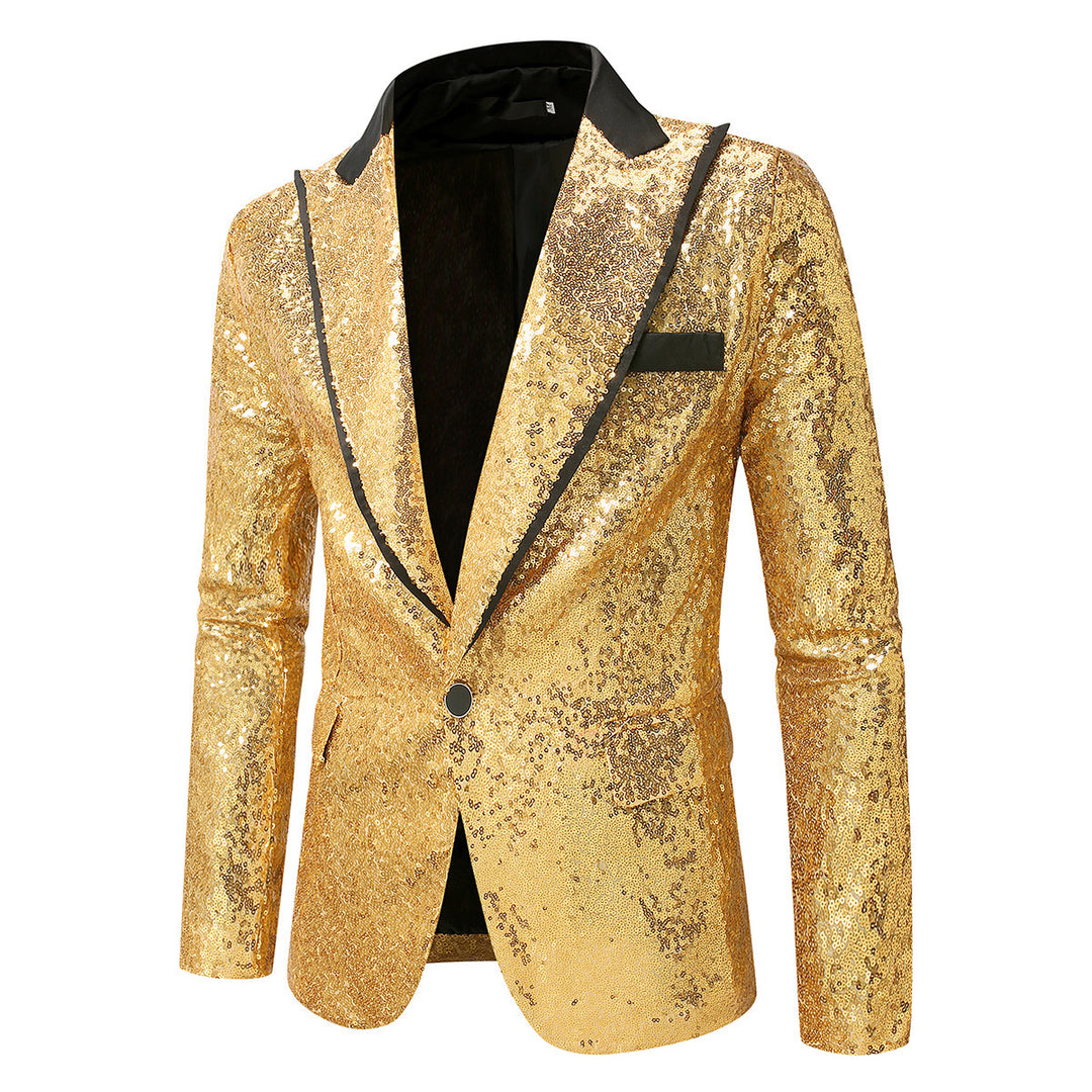 Herren Glitzernder Smokingblazer aus hochwertigem Satin Heidi-Mode