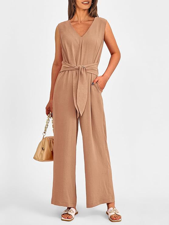 Damen eleganter Jumpsuit mit tailliertem Schnitt und weitem Bein Heidi-Mode