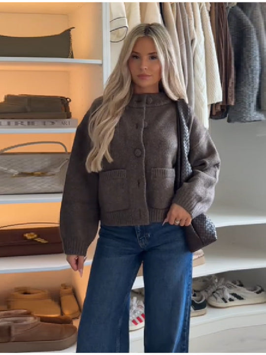 Damen Oversized Strickjacke Heidi-Mode